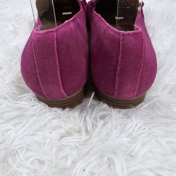 Violet & Red Simone Fuchsia Suede Chain Loafer Flats 8 - Picture 8 of 9